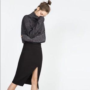 Zara Skirts - Zara Asymmetrical Slit Front Pencil Tube Skirt Zara Skirts - Zara Asymmetrical Slit Front Pencil Tube Skirt